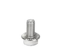 1/5/10pc M5 M6 M8 M10 M12 A2-70 304 Stainless Steel Hexagon Head with Serrated Flange Cap Screw Hex Washer Bolt L-10mm-70mm(25mm,10pcs M6)