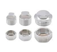 1/5/10pcs 1/8" 1/4" 3/8" 1/2" 3/4" 1" Male Countersunk Flange Hex Square End Plug Cap 304 Stainless Steel Pipe Fitting(Male Plug with Cap,5PCS_G2.5 BSP)