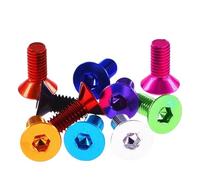 1/5/10pcs Colorful Aluminum Flat Hex Socket Countersunk Head Screw M6 Hexagon Socket Countersunk Allen Head Screws Bolt Anodized(Pink,5PCS_M6X12MM)
