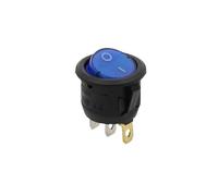 1/5/10Pcs KCD1 Round Rocker Switch 12V With LED Light 3Pin Moisture Resistant Cap(Blue,12V)