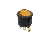 1/5/10Pcs KCD1 Round Rocker Switch 12V With LED Light 3Pin Moisture Resistant Cap(Yellow,220V)