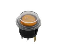 1/5/10Pcs KCD1 Round Rocker Switch 12V With LED Light 3Pin Moisture Resistant Cap(Yellow Waterproof,12V)