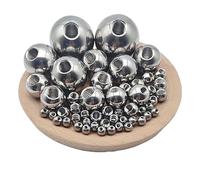 1/5/10Pcs M4 Threaded Half-Hole Balls | Stainless Steel Solid Metric Outer Dia 12/12.7/14/15/16/17mm(5Pcs,15mm)