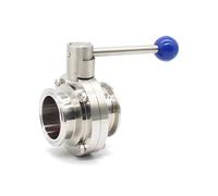 1.5" 2" 3" 4" 19/25/38/51/63.5/76/102mm SS304 Tri Clamp Butterfly Valve Stainless Steel Silicon Washer(102mm Ferrule 119)