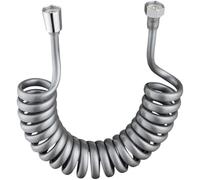 1.5/2/3/5M Flexible Shower Hose Universal Spring Extension Pipe Stretchable Telescopic Spiral Tube for Bathroom Toilet Bidet(Grey,1.5M)