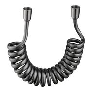 1.5/2/3/5M Flexible Shower Hose Universal Spring Extension Pipe Stretchable Telescopic Spiral Tube for Bathroom Toilet Bidet(Dark Grey,5M)