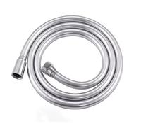 1.5/2/3m PVC Handheld Shower Head Hose Flexible Anti Winding Explosion-Proof Water Tube Bathroom Faucet Extension Pipe(Type A Silver,150cm)