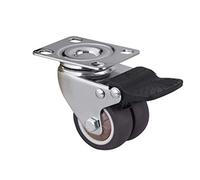 1.5/2 Inch Heavy Duty Rubber Swivel Casters - 4/1PCS No Noise Wheels with Top Plate for Trolley & Workbench - 1PC with Brake Option Available