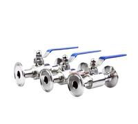 1.5" 2" Tri Clamp Ferrule OD 19mm 25mm 38mm 50.5mm 64mm 304 Stainless Steel Sanitary Ball Valve for Homebrew Diary 3/4“ 1" 2"(19mm Ferrule 25.4)