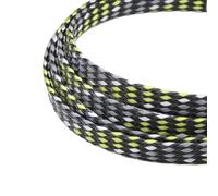 1/5/20/50M Expanded Braid Sleeve PP Cotton PET Yarn 4 8 12mm Soft Wire Wrap Insulated Cable Protection Line Harness Cable Sheath(Yellow White Grey,08mm)