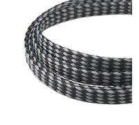 1/5/20/50M Expanded Braid Sleeve PP Cotton PET Yarn 4 8 12mm Soft Wire Wrap Insulated Cable Protection Line Harness Cable Sheath(Grey Black,04mm)