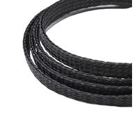 1/5/20/50M Expanded Braid Sleeve PP Cotton PET Yarn 4 8 12mm Soft Wire Wrap Insulated Cable Protection Line Harness Cable Sheath(Brown Black,12mm)