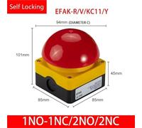 1/5/20 Pcs Large Mushroom Head Button Switch EFAK Foot Pedal Hand Racket Self Reset Waterproof Dustproof Emergency Stop Switch(Self-Locking Red,1 Pcs,1NO-1NC)