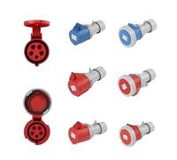 1/5/20Pcs 16A/32A Industrial Plug&Socket 3P/4P/5Pin Electrical Connector IP67 Waterproof Electrical Connection Wall Mount Socket(32A Connector,50 PCS-4P IP67)