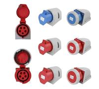 1/5/20Pcs 16A/32A Industrial Plug&Socket 3P/4P/5Pin Electrical Connector IP67 Waterproof Electrical Connection Wall Mount Socket(32A Wall Mounted,20 PCS-4P IP44)