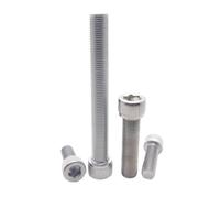 1/5/20pcs DIN912 Fine Thread M3 M4 M5 M6 M8 M10 M12 304 A2 Stainless Steel Hexagon Hex Socket Cap Cylinder Head Bolt Screw(50mm,10pcs M5 pitch 0.5)