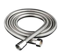 1.5/2M Black/Silver SUS 304 Flexible Shower Hose Long Bathroom Shower Pipe Extension Water Pipe Pull Pipe Bathroom Accessories(Silver,2m)