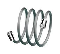 1.5/2M Nylon Rope Shower Hose Black/Grey Bathroom Water Extension Plumbing Pipe Showerhead Tube Accessories(Grey 2M)