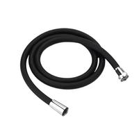 1.5/2M Silicone Flexible Shower Hose Black Grey Rubber High Pressure Pipe for Tap Faucet Toilet Bathroom Accessories(Black,2M)