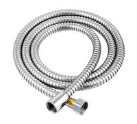 1.5/2M Stainless Steel Black/Silver Hose Extended Tube Bathroom Shower Pipe Water Drawer Accessories Pipes(Silver,2m)