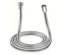 1.5/2M Stainless Steel Silver Hose Extended Tube Bathroom Shower Pipe Water Drawer Accessories Pipes for Bathroom Showers(Silver,150cm)