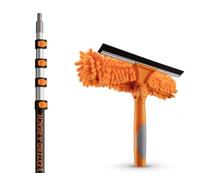 1.5-5.5m (5-18 ft) Window Cleaning Kit with Extension Pole (7.3m+ Reach) // Window Cleaning Pole & Window Squeegee with Telescopic Extension Pole // Best Indoor Outdoor Window Cleaning Equipment