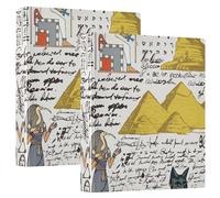 1.5" Binder 3 Rings Binders with Interior Pockets 1/2 Pack Office Binder 200 Sheets Ancient Egypt Theme Egyptian Gods