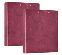 1.5" Binder Three Rings Watercolor Space Red Mix with Pockets 2 Pack Office Supplies Hardcover