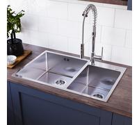 1.5 Bowl Inset Chrome Stainless Steel Kitchen Sink - Enza Aria
