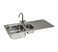 1.5 Bowl Reversible Stainless Steel Kitchen Sink w/ Double Basin - Kitchen Sinks