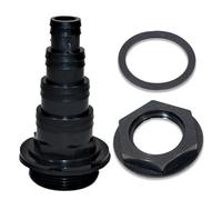 1.5” BSP 4-Stepped Hosetail & Threaded Backnut - Flexible Hose (20mm, 25mm, 32mm & 38mm ID) | Barbed Hose Fitting | Multi Hose Adaptor | Corrugated Pond Pipe | Supplied with Sealing Washer & Backnut