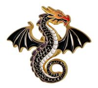 1.5" Dragon Soft Enamel Pin - Japanese Chinese Dragon Mythical Creatures Lapel Pins Brooches for Backpacks, Jackets, Hats, Clothes, Bags, Teens, Girls, Boys, Men- Pinback Buttons & Charms