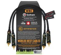1.5 Foot RCA Cable Pair - Gotham GAC-4/1 (Black) Star-Quad, Audio Interconnect Cable with Premium Gold plated Locking RCA Connectors - Directional - CUSTOM MADE By WORLDS BEST CABLES.