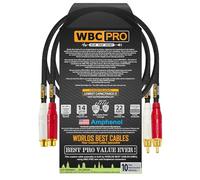 1.5 Foot RCA Extension Cable Pair - WBC-PRO-LOCAP Lowest-Capacitance (14pF/ft) 22 AWG Ultra-Silent Audiophile & Professional-grade Cable with Amphenol Male & Female Gold RCA Plugs & Black Tweed Jacket