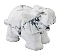 1.5" Howlite Turquoise Elephant Statue Crystal Stone Elephant Ornament