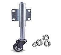 1.5-in/40mm Swivel Caster Gate Wheel,Heavy Duty Flat Free Spring Shock Absorber Retractable 30mm,Load Capacity 110lbs,Sturdy and Durable,1pcs,No Noise(Polyurethaneb,Universal)