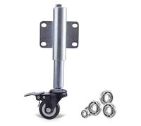 1.5-in/40mm Swivel Caster Gate Wheel,Heavy Duty Flat Free Spring Shock Absorber Retractable 30mm,Load Capacity 110lbs,Sturdy and Durable,1pcs,No Noise(Polyurethanea,Brake)