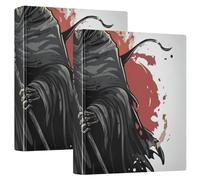 1.5 in Binders Round Rings Death God Black with Pockets 2 Pack Office Binder Hardcover