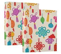 1.5 in School Binder Culture Chinese Knot Beige