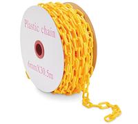 1.5-Inch 100-Feet Plastic Chain Links - Weatherproof Privacy Safety Barrier for Fence and Gate (Yellow)