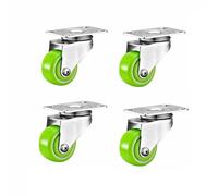 1.5 Inch 2 Inch Stainless Steel PU Caster Green Universal Brake Anti-noise Suitable For Mechanical Equipment4 Pieces(1.5in,Universal wheel)