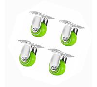 1.5 Inch 2 Inch Stainless Steel PU Caster Green Universal Brake Anti-noise Suitable For Mechanical Equipment4 Pieces(1.5in,Fixed wheel)
