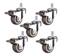 1.5 Inch 2 Inch Universal Wheel Mute Does Not Hurt The Floor Screw Brake Pulley Caster Small Wheel Castors Plunger Wheel Casters(50mmBrake screw wheel)