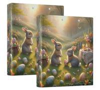 1.5 Inch 3 Ring Binders 2 Pack, Easter Sunset Decorative Three Ring Binder Holds 200 Sheets, D Ring Binders for School Supplies