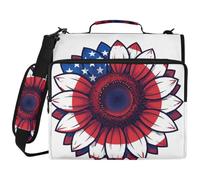 1.5 Inch 3 Ringing Organizer Binder Ultra Sunflower American Flag