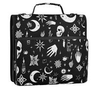 1.5-Inch 3-Rings Binder with Extra Pockets with Handle Includes Zip Pocket Portfolio Binder for School and Office The Symbols of Witchcraft