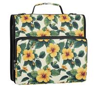 1.5-Inch 3-Rings Binder with Extra Pockets with Handle Multiple Pockets School Binders Organizer for School Beauty Spring Flowers Puerto Rico Flor De MAGA
