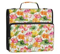 1.5-Inch 3-Rings Binder Zipper with Shoulder Strap & Handle Laege Capacity School Binders Organizer for School and Office Vietnam Flower Flower Beauty Summer Flowers