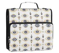 1.5-Inch 3-Rings Organizer Binder with Shoulder Strap Multiple Pockets Portfolios Portfolio Organizer for School/Office Evil Eye Magic Occult