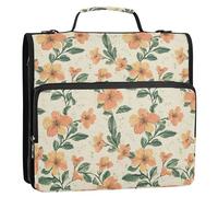 1.5 Inch 3 Rings Zipper Binder with Shoulder Strap Multiple Pockets School Supplies Organizer Suitable for Middle School Beauty Spring Flowers Puerto Rico Flor De MAGA